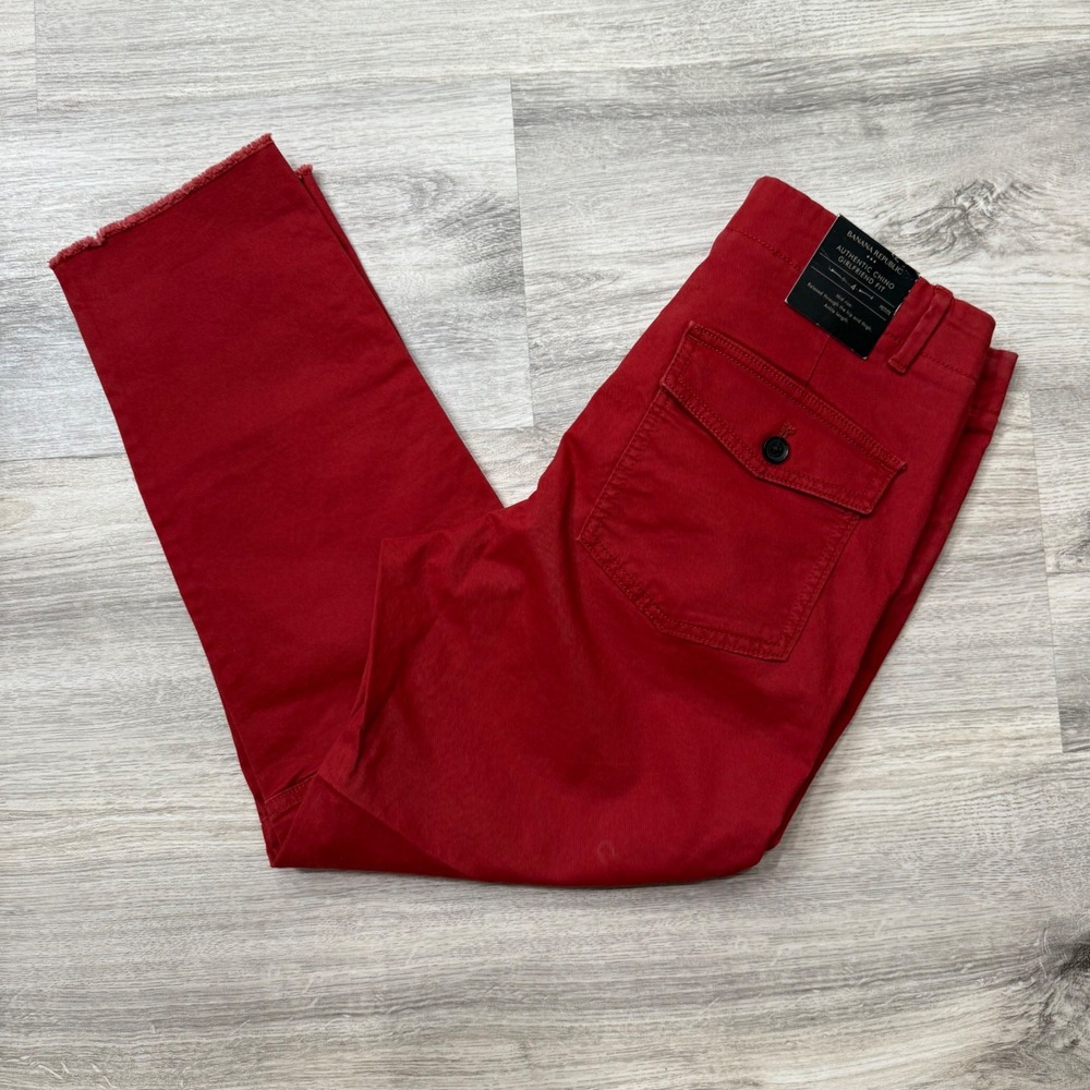 Banana Republic Red Crop Slim Trousers